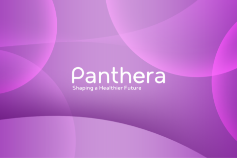 Purple Panthera branded background graphic