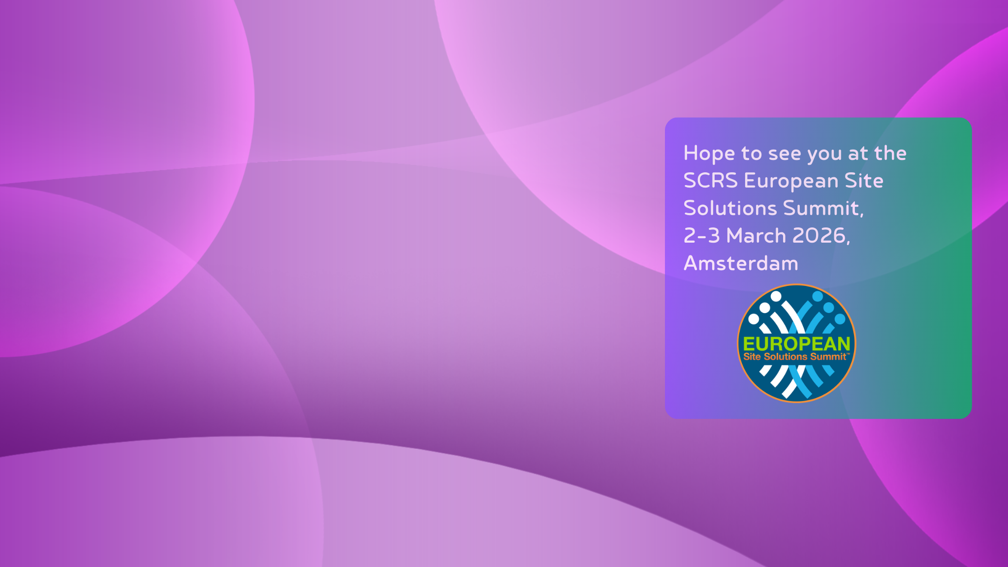 Panthera attending SCRS European Site Solutions Summit 2026 and sponsoring Site Appreciation Reception