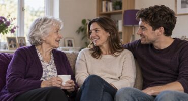 Three generations of a family together, illustrating the inherited nature of raised lipoprotein(a)