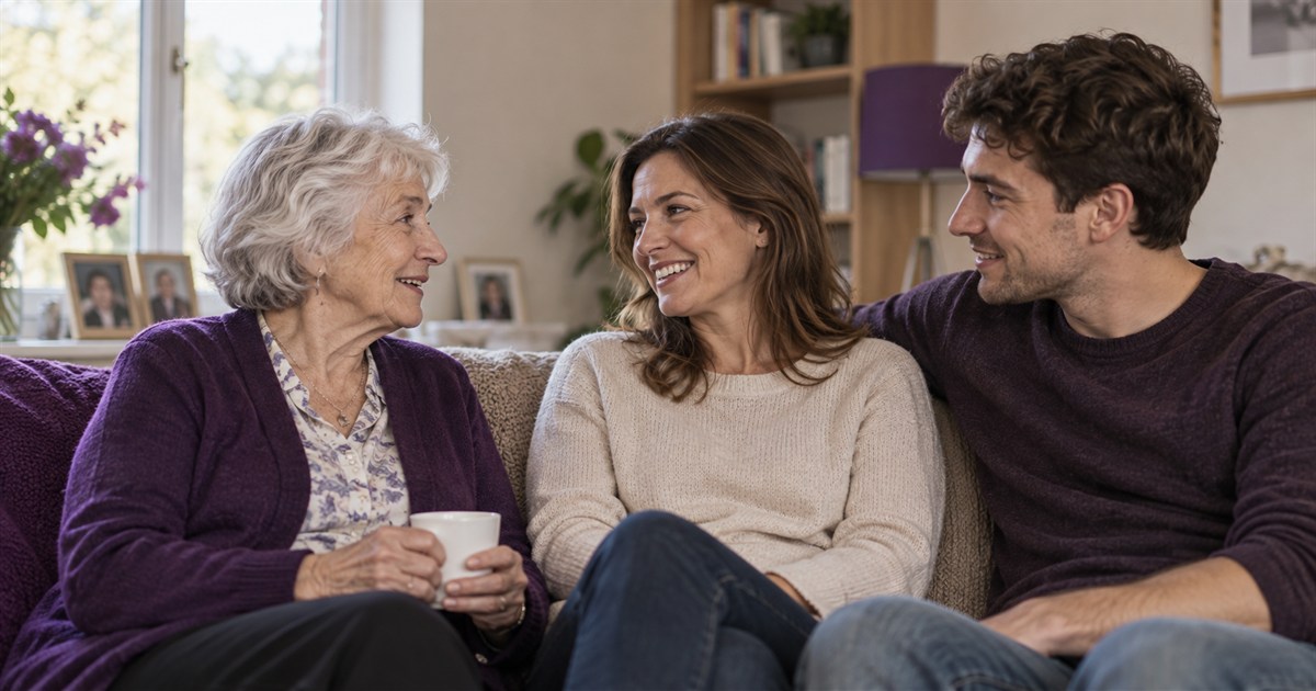 Three generations of a family together, illustrating the inherited nature of raised lipoprotein(a)