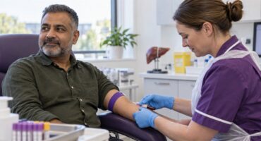 A nurse taking a routine blood sample, the usual way fatty liver disease is first detected